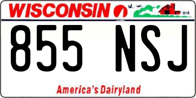 WI license plate 855NSJ
