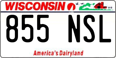 WI license plate 855NSL