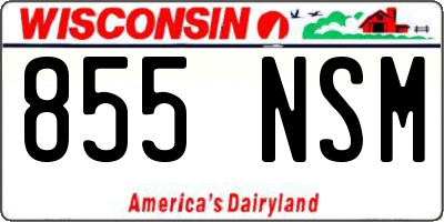 WI license plate 855NSM