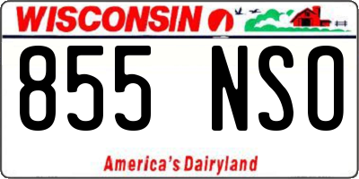 WI license plate 855NSO
