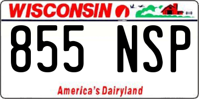 WI license plate 855NSP