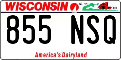 WI license plate 855NSQ