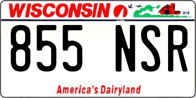 WI license plate 855NSR