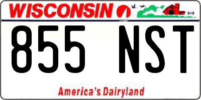 WI license plate 855NST