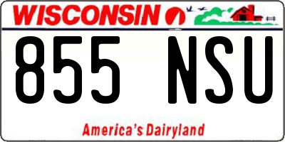 WI license plate 855NSU