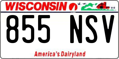 WI license plate 855NSV