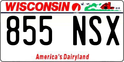 WI license plate 855NSX
