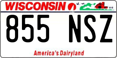 WI license plate 855NSZ