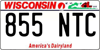 WI license plate 855NTC