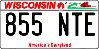 WI license plate 855NTE