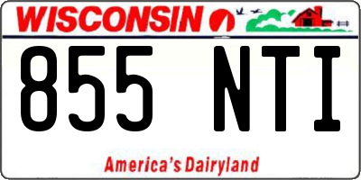 WI license plate 855NTI