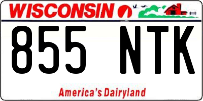 WI license plate 855NTK