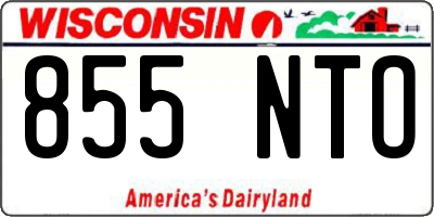 WI license plate 855NTO