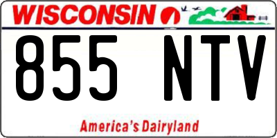 WI license plate 855NTV