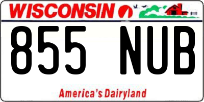 WI license plate 855NUB