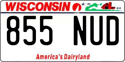 WI license plate 855NUD