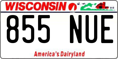 WI license plate 855NUE