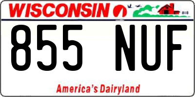 WI license plate 855NUF