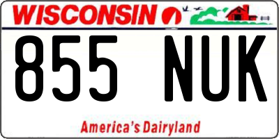 WI license plate 855NUK