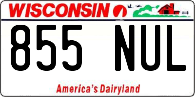 WI license plate 855NUL