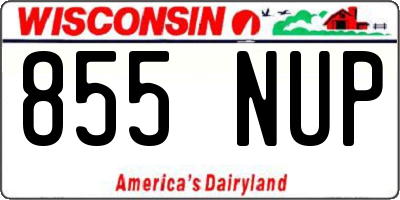 WI license plate 855NUP