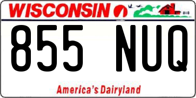 WI license plate 855NUQ