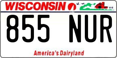 WI license plate 855NUR