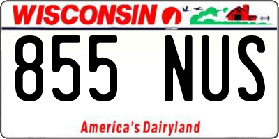WI license plate 855NUS