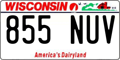 WI license plate 855NUV