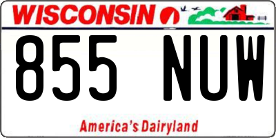 WI license plate 855NUW