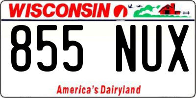 WI license plate 855NUX
