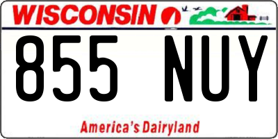 WI license plate 855NUY