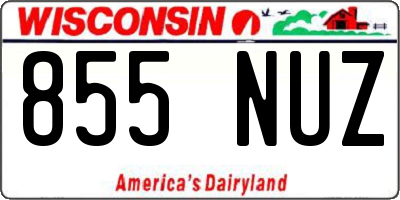 WI license plate 855NUZ