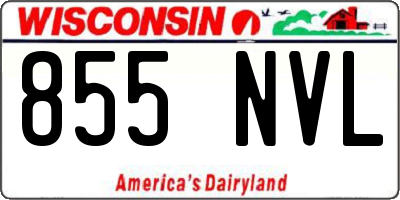 WI license plate 855NVL