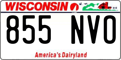 WI license plate 855NVO