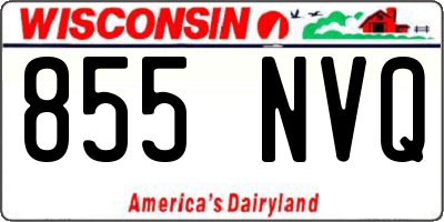 WI license plate 855NVQ