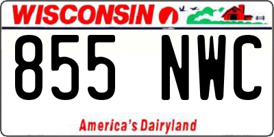 WI license plate 855NWC