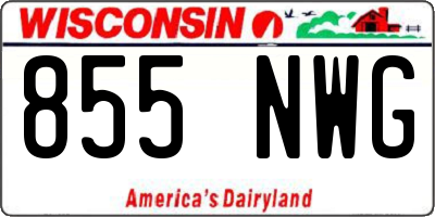 WI license plate 855NWG