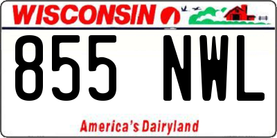 WI license plate 855NWL