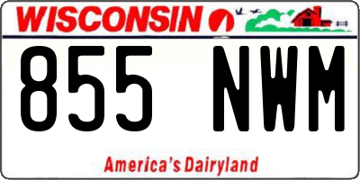 WI license plate 855NWM