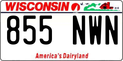 WI license plate 855NWN