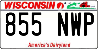 WI license plate 855NWP