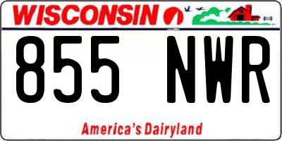 WI license plate 855NWR