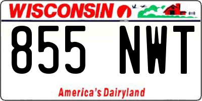 WI license plate 855NWT