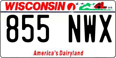 WI license plate 855NWX