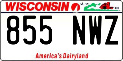 WI license plate 855NWZ