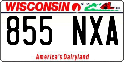 WI license plate 855NXA