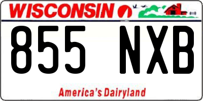 WI license plate 855NXB