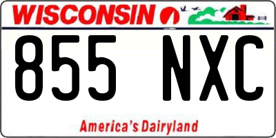 WI license plate 855NXC