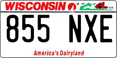 WI license plate 855NXE